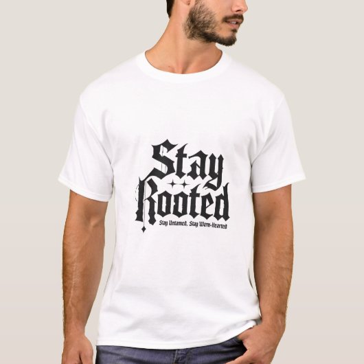 Gotische streetwear typografie shirt voor mannen (Voorkant)