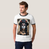 Gotische Sugar Skull Roos Shirt (Voorkant volledig)
