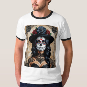 Gotische Sugar Skull Roos Shirt