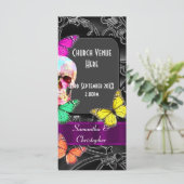 Gotische suiker schedel bruiloft programma programmakaart (Staand voorkant)