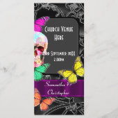 Gotische suiker schedel bruiloft programma programmakaart (Voorkant)