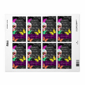 Gotische suiker schedel bruiloft wijn fles etiket (Full Sheet)