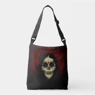Gotische Suiker Schedel Vrouw Rode Roos Dag van de Crossbody Tas