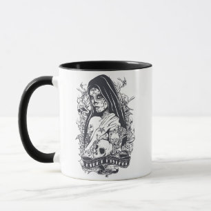 Gotische Suiker Schedel Vrouw Tatoeage Kunst Mok