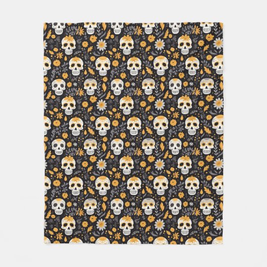 Gotische Suikerschedel Halloween Modern  Fleece Deken (Voorkant)