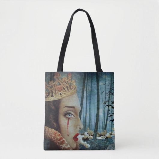 Gotische Surrealistische Unieke Collage van Sad Qu Tote Bag (Voorkant)