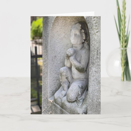 Gotische Sympathie Kaart Engel oud graf BLANK BINN (Voorkant)