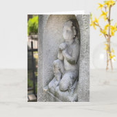 Gotische Sympathie Kaart Engel oud graf BLANK BINN (Gele Bloem)