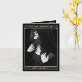 Gotische Tarot Foto Zwart Gouden Verjaardag Kaart (Gele Bloem)