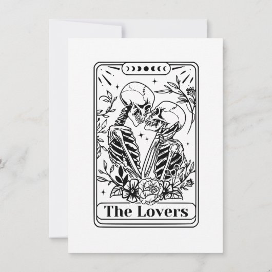 Gotische Tarot Kaart Couples Douche Uitnodiging (Achterkant)