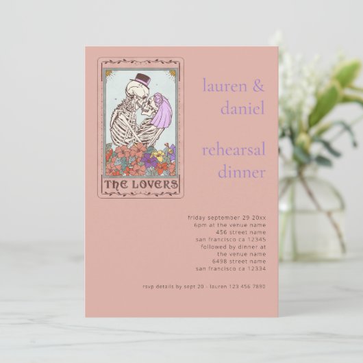 Gotische Tarot Kaart Lovers Bruiloft repetitie Din (Staand voorkant)