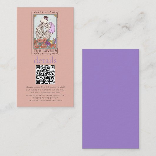 Gotische Tarot Kaart QR bruiloft details (Voorkant / Achterkant)
