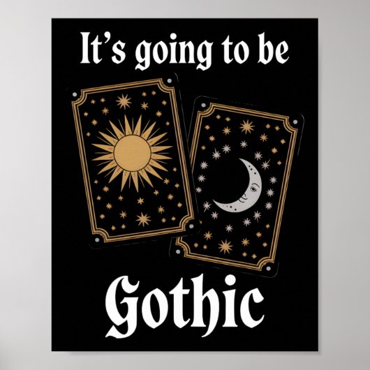 Gotische Tarot Kaarten Fortuin Middeleeuwse Litera Poster (Voorkant)