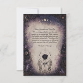 Gotische Tarot Maan Roos Skelet Bruiloft Bedankkaart (Achterkant)