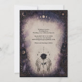 Gotische Tarot Maan Roos Skelet Bruiloft Kaart (Achterkant)