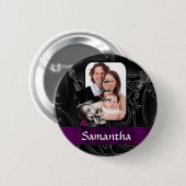Gotische tattoo schedel ronde button 5,7 cm (Voorkant /achterkant)