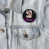 Gotische tattoo schedel ronde button 5,7 cm (In situ)