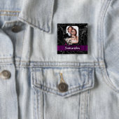 Gotische tattoo schedel vierkante button 5,1 cm (In situ)