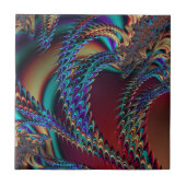Gotische Technicolor Fractal Draken Abstract Tegeltje (Voorkant)