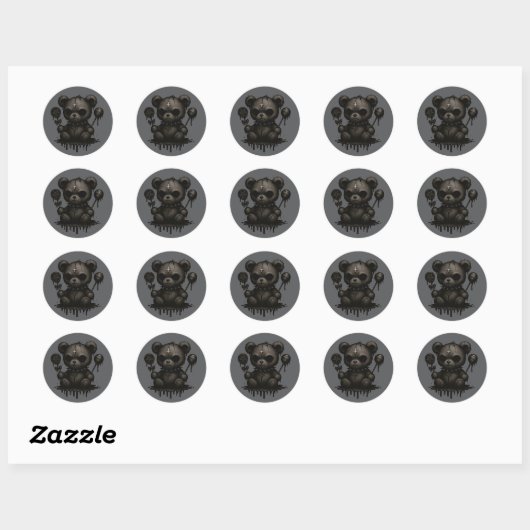 Gotische teddybeer Sticker (Vel)