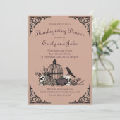 Gotische Thanksgiving Dinner Skulls, Pompoen, Rave Kaart (Staand voorkant)