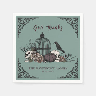 Gotische Thanksgiving Victoriaans Geef Bedankt Servet