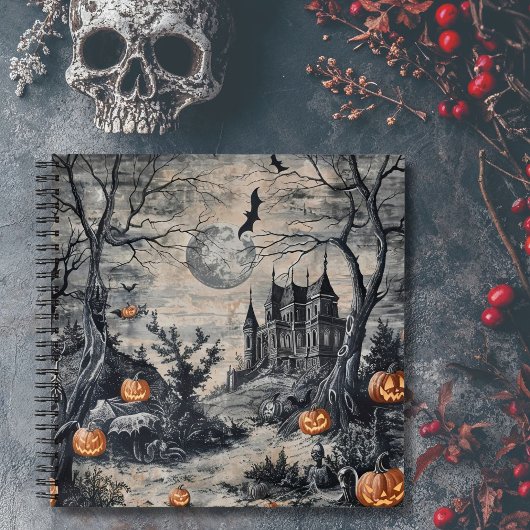 Gotische Toile Halloween Night Notitieboek