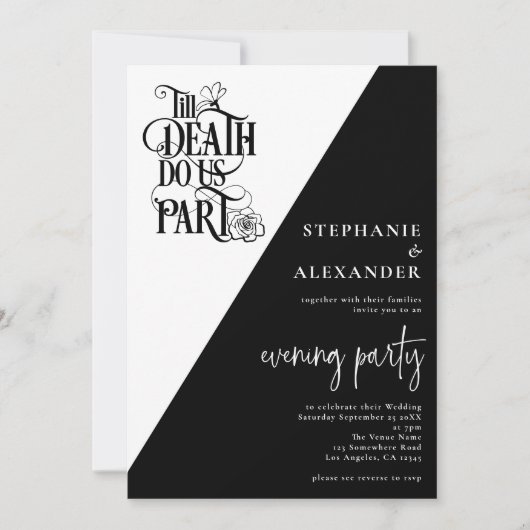 Gotische tot de dood doen ons deel avond feest bru kaart (Voorkant)