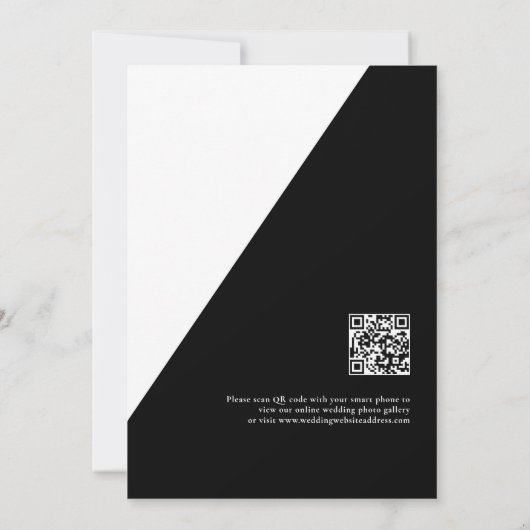 Gotische tot de dood doen ons deel zwart wit bruil bedankkaart (Achterkant)