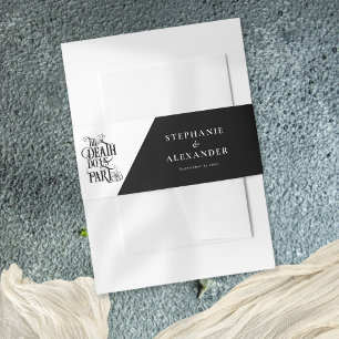 Gotische tot de dood doen ons deel zwart wit bruil uitnodigingen wikkel