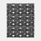 Gotische trim antiek header trim zwart wit fleece deken (Voorkant)