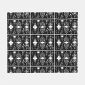 Gotische trim antiek header trim zwart wit fleece deken (Voorkant (Horizontaal))