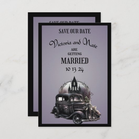 Gotische Trouw Save the Date (Voorkant / Achterkant)