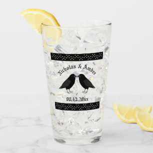 Gotische trouwende kussende raven op maat glas