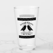 Gotische trouwende kussende raven op maat glas (Voorkant)