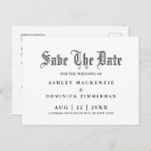 Gotische trouwerij Save The Date Aankondigingskaart (Voorkant / Achterkant)