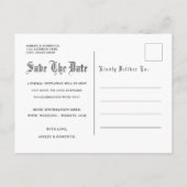 Gotische trouwerij Save The Date Aankondigingskaart (Achterkant)