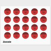 Gotische trouwjurk kant rood zwart ronde sticker (Vel)