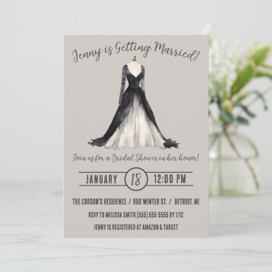 Gotische trouwjurk Vrijgezellenfeest Kaart (Staand voorkant)