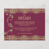 Gotische trouwkaart details informatiekaartje (Voorkant)