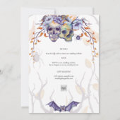 Gotische Trouwuitnodiging Paarse Sinaasappelschede Kaart (Achterkant)