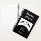 Gotische Trouwvleugel Hart Met Eigen Monogram Planner (Display)