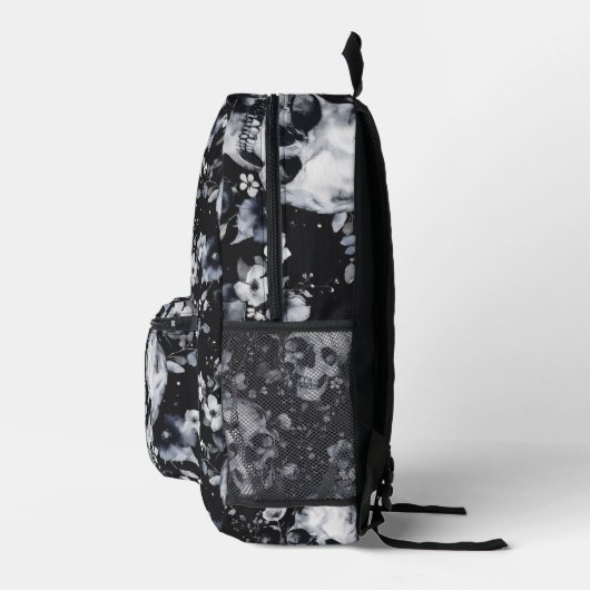 Gotische Tuinschedels en Bloemen Gothic Zomer Bedrukte Rugzak (Rechts)