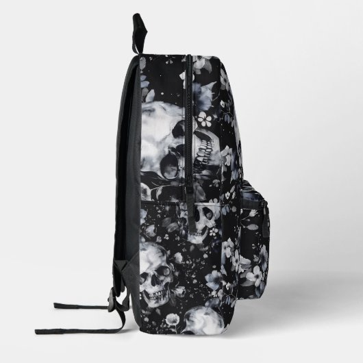 Gotische Tuinschedels en Bloemen Gothic Zomer Bedrukte Rugzak (Links)