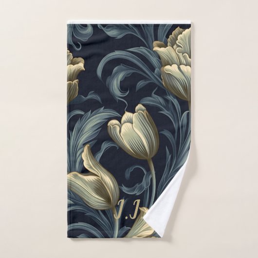 Gotische Tulpen Floral Monogram Pickleball Handdoe Handdoek (Handdoek)