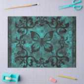 gotische turquoise vlinderdecoupage tissuepapier (Craft)