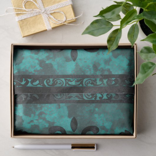  gotische turquoise vlinderdecoupage tissuepapier (Geschenk)
