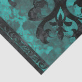 gotische turquoise vlinderdecoupage tissuepapier (Detail)