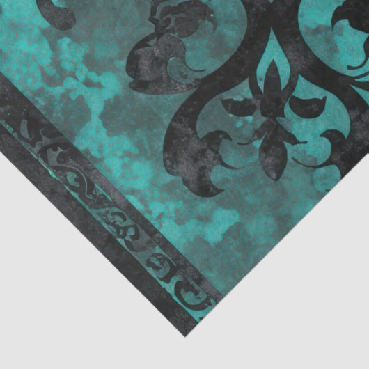  gotische turquoise vlinderdecoupage tissuepapier (Detail)