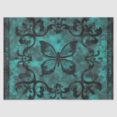 gotische turquoise vlinderdecoupage tissuepapier (Voorkant)